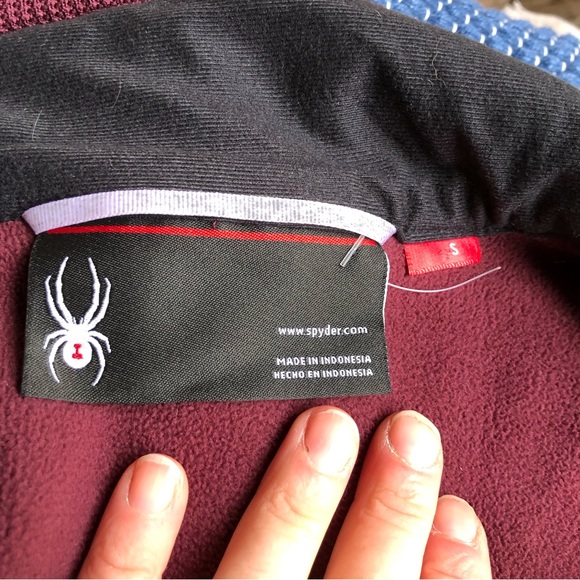 Spyder Core Maroon Full Zip Waffle Knit Embroidered Jacket Women’s Small NWOT - Picture 11 of 11